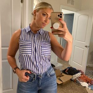 Express button up tank top